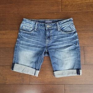 Vigoss The New York Bermuda Low Rise Y2K Denim Shorts Waist 27 Back Flap Pockets